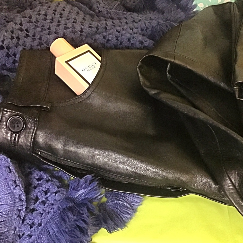80s Vintage Genuine Leather Pants Size 10
